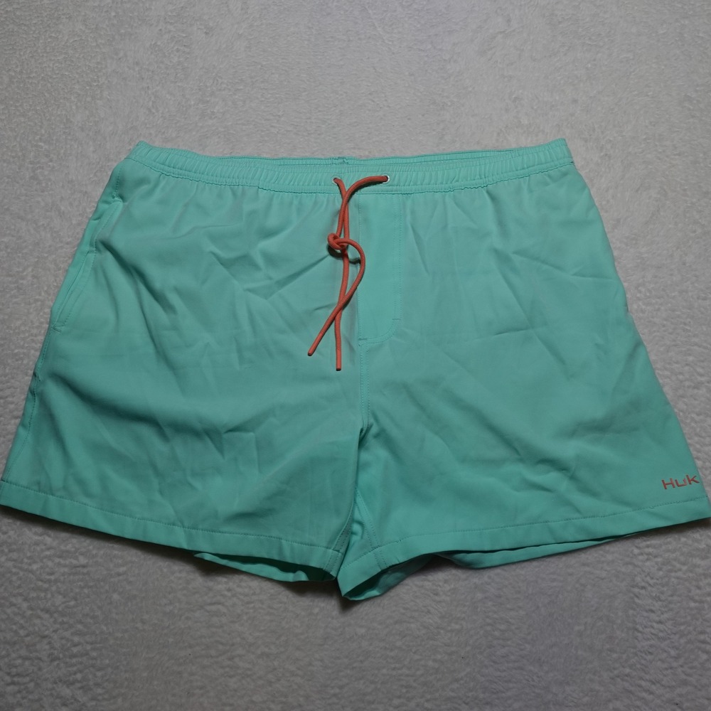 NO TAG Huk Performance Fishing Shorts Mens XL Elastic Waist Swim Trunks